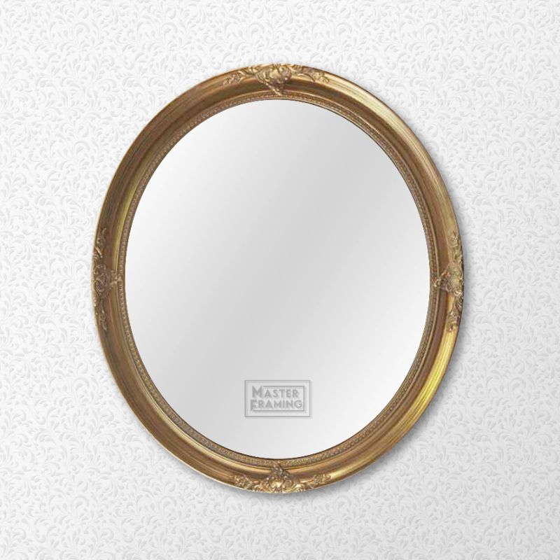 ornate oval gold framed mirror 289g